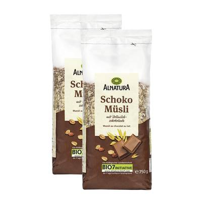 Alnatura Muesli au chocolat bio, Lot de 2x750g
