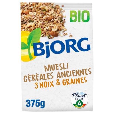 Bjorg Muesli Céréales à l'Ancienne 3 Noix et Graines Bio, 375g