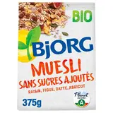 Bjorg Muesli Raisin Figue Abricot sans sucres ajoutés bio, 375g