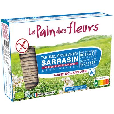 Le pain des fleurs Tartine Sarrasin sans sel bio, 300g