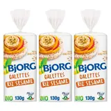Bjorg Galettes de riz complet au sésame bio, Lot de 3x130g