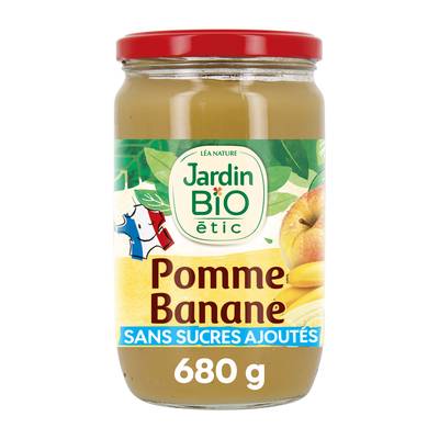 Jardin Bio Etic Purée Pomme Banane Bio sans sucres ajoutés, 680g