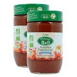 Planet Bio Purée pomme framboise bio sans sucres ajoutés, Lot de 2x630g