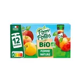 Pom Potes Gourdes purée de pomme sans sucres ajoutés, 12 gourdes de 90g