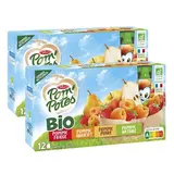 Pom Potes Gourdes multivariétées sans sucres ajoutés bio bio, Lot de 2x12 gourdes