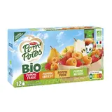 Pom Potes Gourdes multivariétées sans sucres ajoutés bio, 12 gourdes de 90g