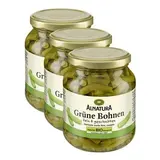 Alnatura Haricots Verts Fins Coupés Bio en bocal, Lot de 3x185g