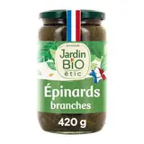 Jardin Bio Etic Epinards en branches bio en bocal, 420g