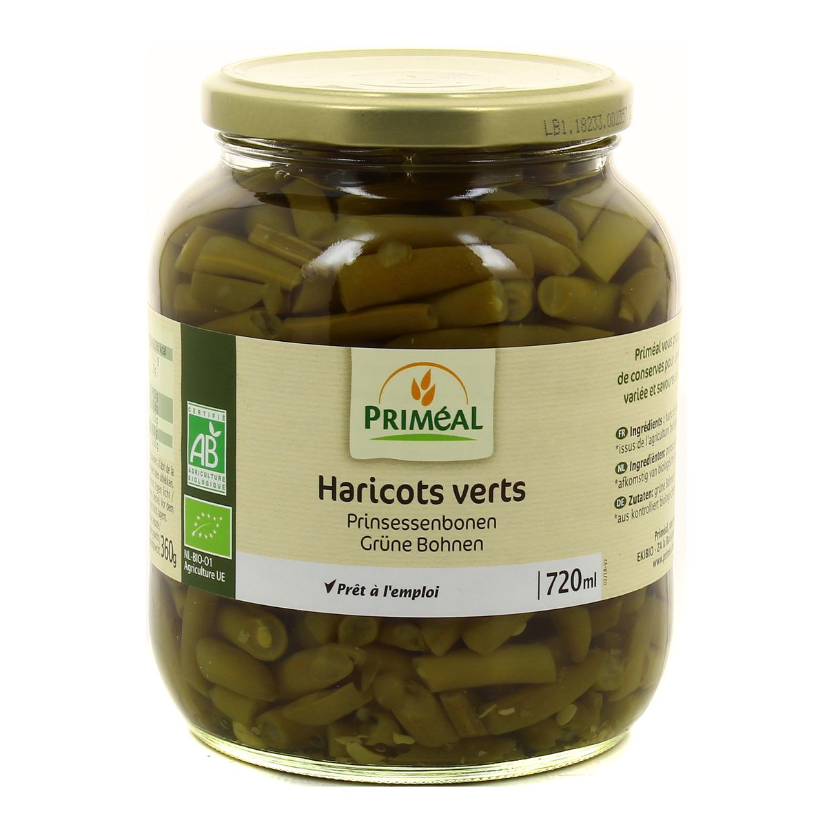 Priméal Haricots verts, Bio, 360g