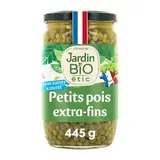 Jardin Bio Etic Petits Pois Extra Fins Bio sans sucres ajoutés en bocal, 660g