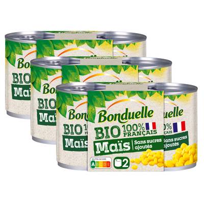 Bonduelle Maïs sans sucre ajoutés bio, Lot de 3 - 2x140g