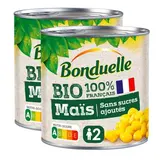 Bonduelle Maïs sans sucres ajoutés Bio en conserve, Lot de 2x285g