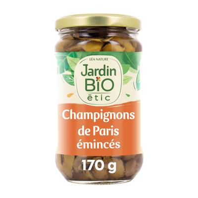 Jardin Bio Etic Champignons de Paris émincés Bio, 170g