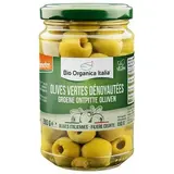 Bio Organica Italia Olives vertes dénoyautées bio Demeter en bocal, 280g