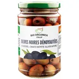 Bio Organica Italia Olives Noires dénoyautées en saumure bio en bocal, 160g