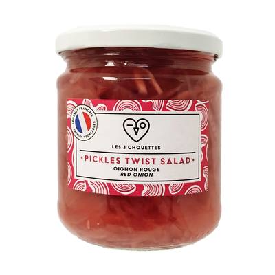 Les 3 Chouettes Pickles Oignons Rouges Bio, 330g