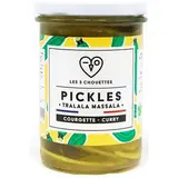 Les 3 Chouettes Pickles Courgettes Curry Bio en bocal, 210g