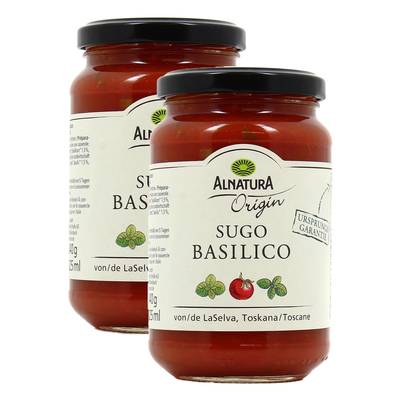 Alnatura Sauce tomate bio au basilic - Sugo Basilico, Lot de 2x340g