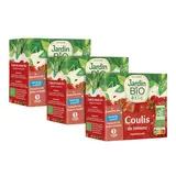 Jardin Bio Etic Coulis de tomate Bio sans sel ajouté en brique, Lot de 3x500g