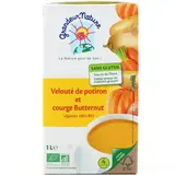 Grandeur nature Soupe Velouté de potiron et courge Butternut Bio - Soupe liquide en brique familiale, 1l