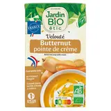 Jardin Bio Etic Velouté Butternut Pointe de crème Bio Soupe liquide en brique familiale, 1L