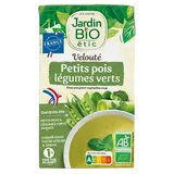 Jardin Bio Etic Velouté Petit Pois et Légumes Verts Bio Soupe liquide en brique familiale, 1L