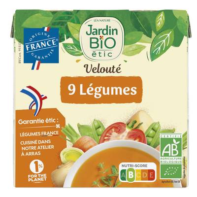 Jardin Bio Etic Soupe Velouté de 9 légumes Bio, 2x33cl
