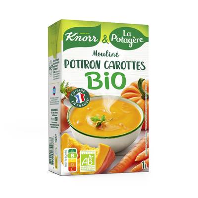 Knorr & La Potagère Soupe Mouliné de Potiron Carottes Bio, 1L