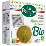 La Potagère Mouliné d'Antan Bio- Légumes Verts de France Soupe liquide en brique individuelle, 2x30cl