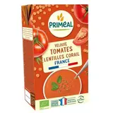 Priméal Soupe Velouté Tomates Lentilles corail Bio - Soupe liquide en brique familiale, 1L
