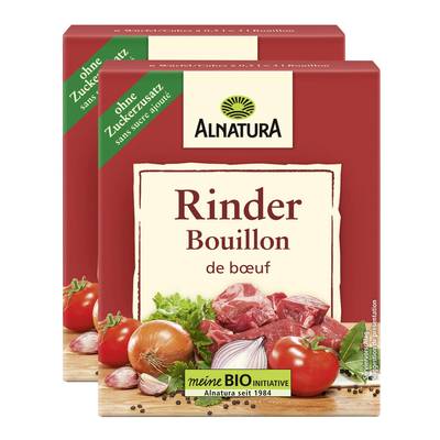 Alnatura Bouillon Cube boeuf bio  - 6 cubes, Lot de 2x6x11g