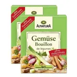 Alnatura Bouillon Cube légumes sans levure bio - 6 cubes, Lot de 2 - 6x11g