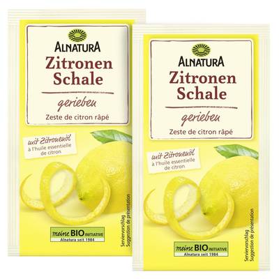 Alnatura Zeste de citron râpé Bio, Lot de 2x5g