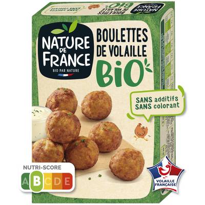 Nature De France Boulettes de Volaille Cuites Bio, 180g