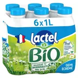 Lactel Lait Bio demi-écrémé 1,5% mg, 6x1L