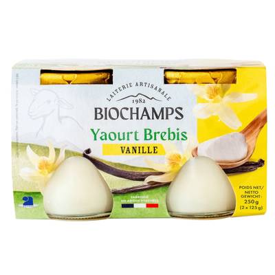 Biochamps Yaourt bio vanille au lait de brebis, 2x125g