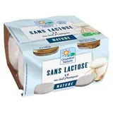 Grandeur nature Spécialité laitière nature sans lactose bio, 4x125g