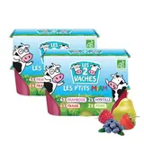 Les 2 Vaches Fromages frais Bio aux fruits, Lot de 2 - 12x50g