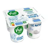 Vrai Yaourt nature au lait de brebis bio, 4x120g
