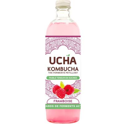 UCHA Kombucha Thé Fermenté Pétillant à la Framboise Bio, 75cl