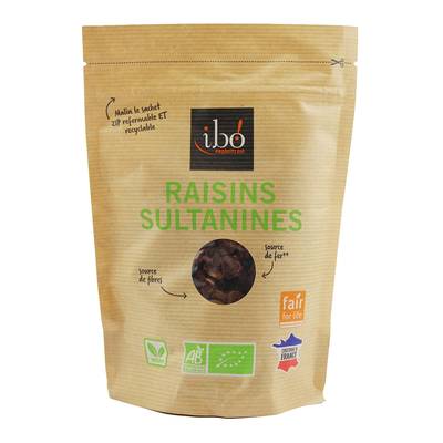 Ibo Raisins secs Sultanines bio, 500g