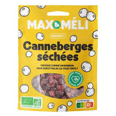 Max et Méli Cranberries bio origine Canada, 125g