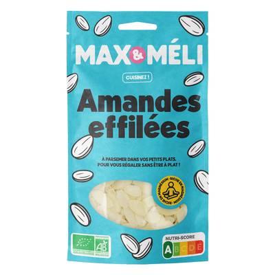 Max et Méli Amandes bio effilées Espagne, 125g