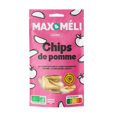 Max et Méli Chips de pommes bio, 50g