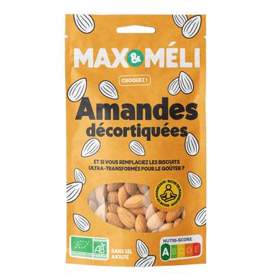 Max et Méli Amandes Décortiquées d'Espagne Bio, 250g