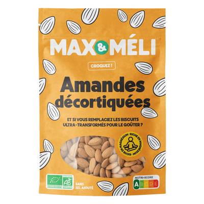 Max et Méli Amandes Décortiqués Bio, 1kg