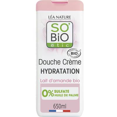 SO'BIO ETIC Crème de douche HYDRATATION au lait d'Amande douce bio, 650ml