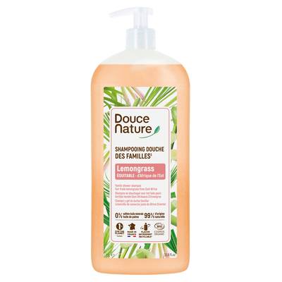 Douce Nature Shampoing Douche Lemongrass d'Afrique de l'est, 1L