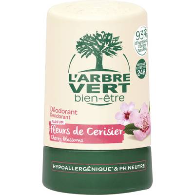 L'Arbre Vert Bien-Etre Déodorant bille à la fleurs de cerisier, 50ml
