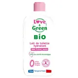 Love & Green Lait de toilette hydratant bébé Bio, 500ml